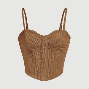 SHEIN Corduroy Corset Cami Top